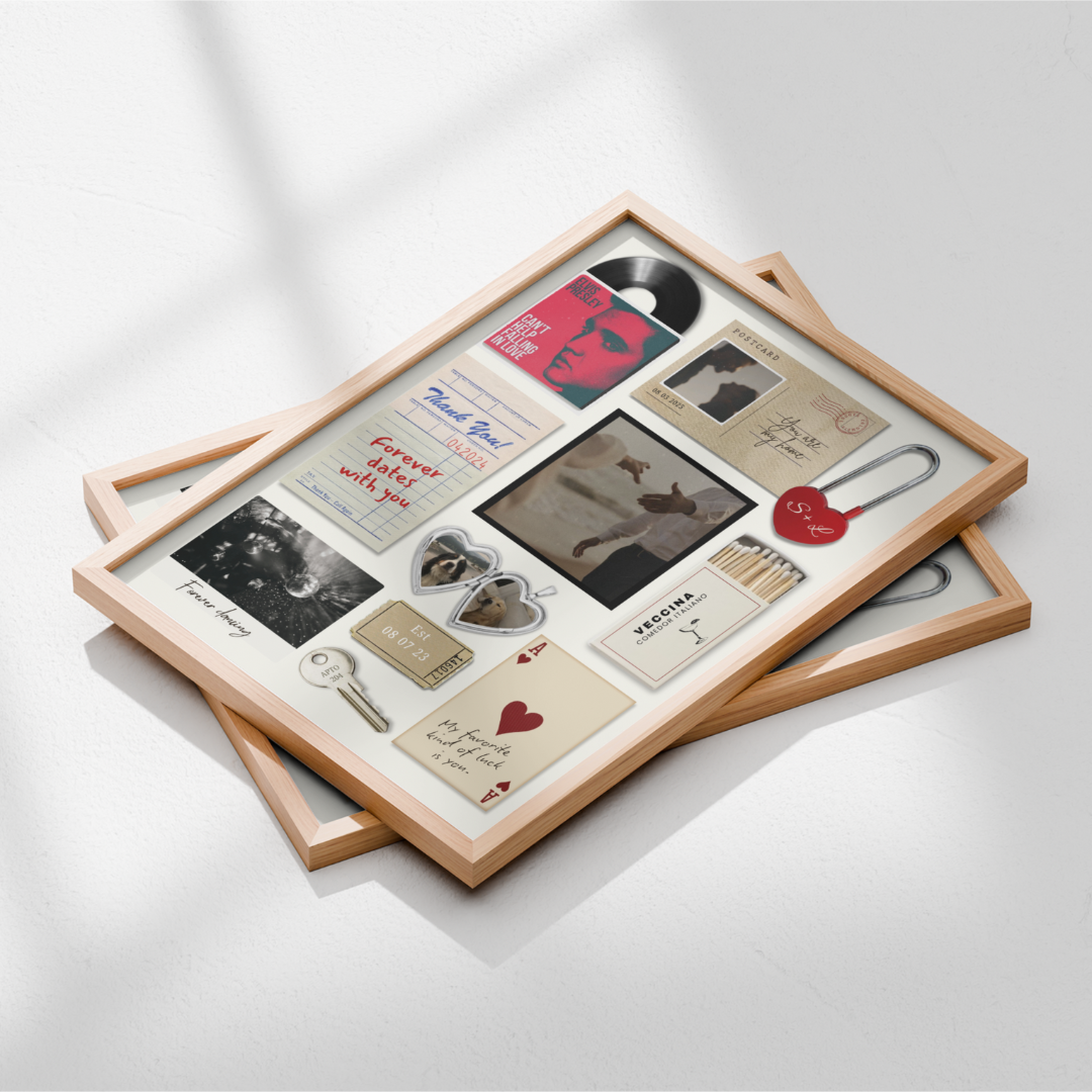 Our Memory Wall – Póster regalo de aniversario editable en Canva