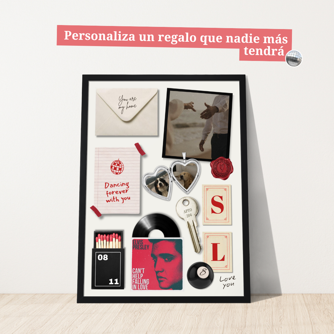 Our Memory Wall – Póster regalo de aniversario editable en Canva