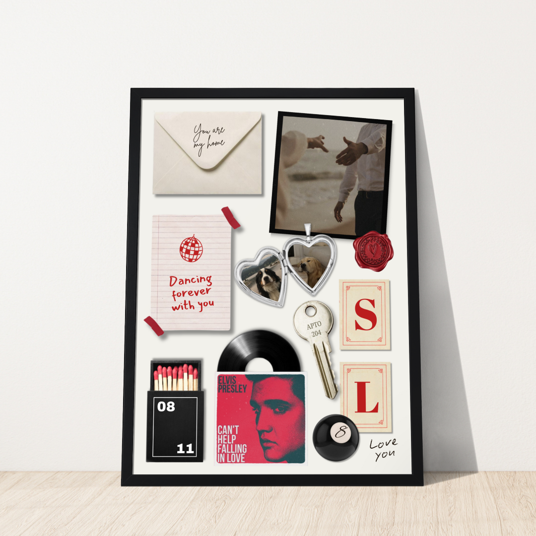 Our Memory Wall – Póster regalo de aniversario editable en Canva